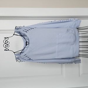 Venus. Light blue sweatshirt with cutouts on shoulders and sleeves